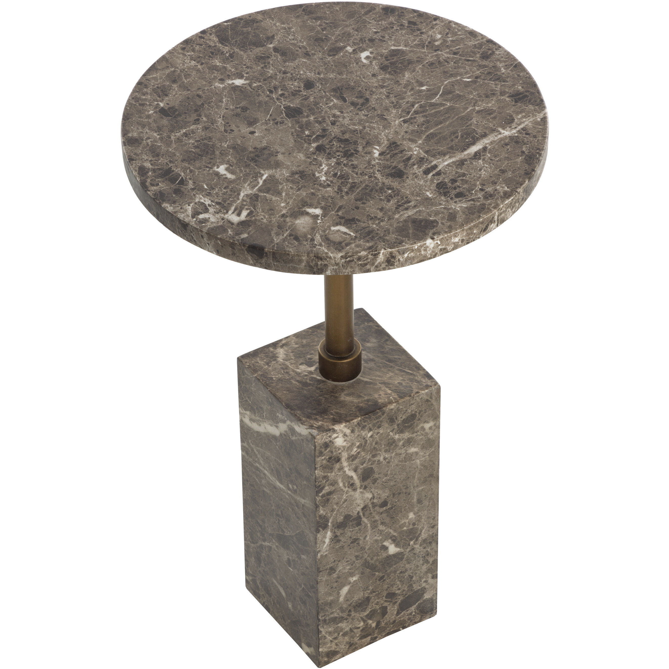 Mizani 22 X 14.25 inch Marble Look / Dark Emperador Outdoor End Table